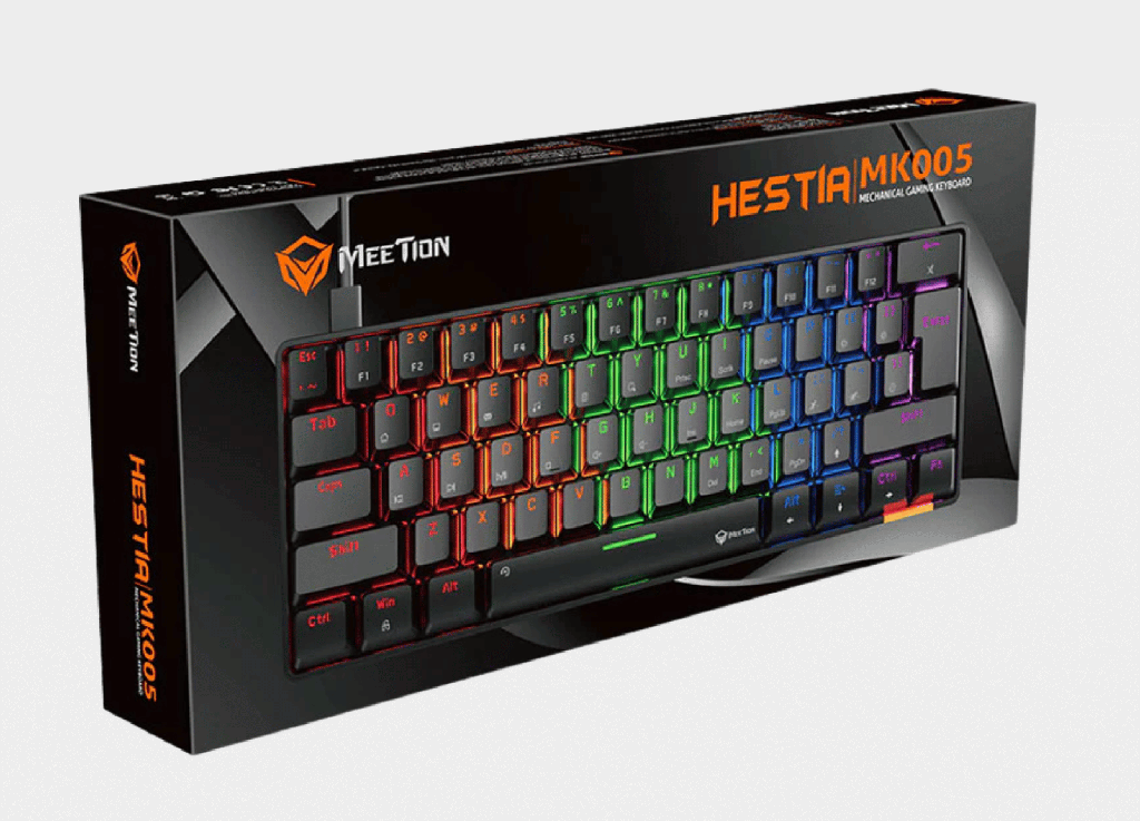 Meetion MK006 PRO RGB 75% Mechanical Keyboard – Hot Swappable – Red Switch – Arabic Layout – Wired